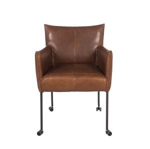 Nr. 52 / Stuhl mit Armteil auf Rollen / in Leder / ab 989 €